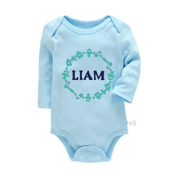Body para bebe 100% algodón "NOMBRE del bebe con chupetes" - Imagen 6