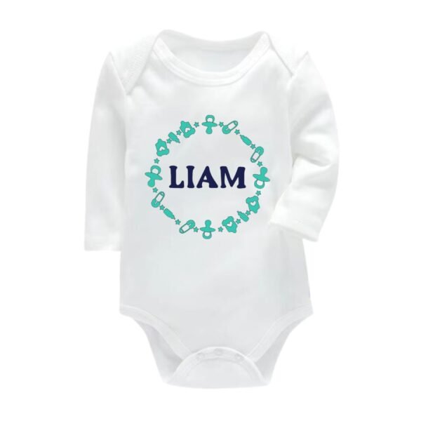 Body para bebe 100% algodón "NOMBRE del bebe con chupetes"
