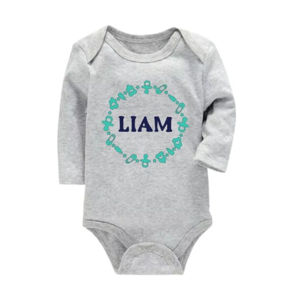Body para bebe 100% algodón "NOMBRE del bebe con chupetes" - Imagen 4