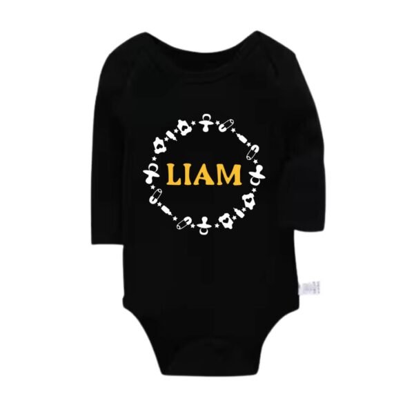 Body para bebe 100% algodón "NOMBRE del bebe con chupetes" - Imagen 3