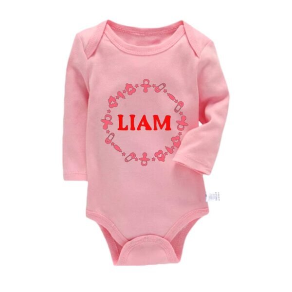 Body para bebe 100% algodón "NOMBRE del bebe con chupetes" - Imagen 2
