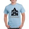 Camiseta de algodón azul celeste personalizada con caricatura de los miembros del grupo de punk-rock THE RAMONES