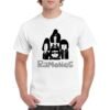 Camiseta de algodón blanca personalizada con caricatura de los miembros del grupo de punk-rock THE RAMONES