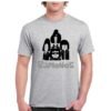 Camiseta de algodón gris personalizada con caricatura de los miembros del grupo de punk-rock THE RAMONES