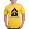 Camiseta de algodón amarilla personalizada con caricatura de los miembros del grupo de punk-rock THE RAMONES