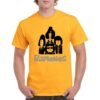 Camiseta de algodón naranja personalizada con caricatura de los miembros del grupo de punk-rock THE RAMONES