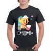 Camiseta de algodón de color negro personalizada con una ilustracion cubista haciendo referencia a la ciudad de Córdoba