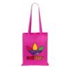 Tote bag color fucsia personalizado con el logotipo ADIDAS multicolor. Diseño moderno y atractivo.