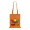 Tote bag color naranja personalizado con el logotipo ADIDAS multicolor. Diseño moderno y atractivo.
