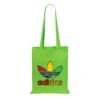 Tote bag color pistacho personalizado con el logotipo ADIDAS multicolor. Diseño moderno y atractivo.