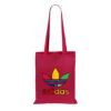 Tote bag color rojo personalizado con el logotipo ADIDAS multicolor. Diseño moderno y atractivo.