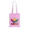 Tote bag color rosa personalizado con el logotipo ADIDAS multicolor. Diseño moderno y atractivo.