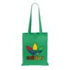 Tote bag color verde personalizado con el logotipo ADIDAS multicolor. Diseño moderno y atractivo.