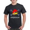 Camiseta unisex de color negro personalizada con el logo del famoso musico LOQUILLO con la imagen del conocido pájaro loco