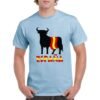Camiseta unisex de color azul celeste personalizada con el iconico simpolo español del TORO DE OSBORNE envuelto en la bandera de ESPAÑA