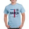 Camiseta de color azul celeste con el escudo del F.C. Barcelona e indicando Since 1899 con un diseño super moderno