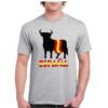 Camiseta unisex de color gris personalizada con el iconico simpolo español del TORO DE OSBORNE envuelto en la bandera de ESPAÑA