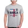 Camiseta de color gris con el escudo del F.C. Barcelona e indicando Since 1899 con un diseño super moderno