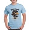 Camiseta de algodón de color azul celeste personalizada con la famosa águila de la archi conocida marca motera HARLEY DAVIDSON