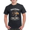 Camiseta de algodón de color negro personalizada con la famosa águila de la archi conocida marca motera HARLEY DAVIDSON