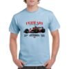 Camiseta algodón de color azul celeste personalizada con el Ferrari 2025 de Lewis Hamilton