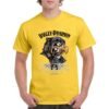 Camiseta de algodón de color amarillo personalizada con la famosa águila de la archi conocida marca motera HARLEY DAVIDSON