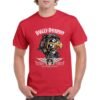 Camiseta de algodón de color rojo personalizada con la famosa águila de la archi conocida marca motera HARLEY DAVIDSON