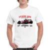 Camiseta algodón de color blanco personalizada con el Ferrari 2025 de Lewis Hamilton
