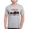 Camiseta algodón de color gris personalizada con el Ferrari 2025 de Lewis Hamilton