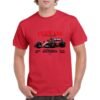 Camiseta algodón de color rojo personalizada con el Ferrari 2025 de Lewis Hamilton