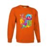Sudadera clásica de color naranja personalizada con la palabra LOVE con un diseño super atractivo y colorido