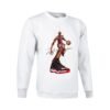 Sudadera clásica de color blanco personalizada con una ilustración del grandisimo MICHAEL JORDAN con sus famosas zapatillas NIKE Air Jordan