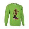 Sudadera clásica de color verde personalizada con una ilustración del grandisimo MICHAEL JORDAN con sus famosas zapatillas NIKE Air Jordan