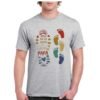 Camiseta unisex gris con diseño de huellas de papá y bebé y texto ‘¡Feliz Día del Padre! Al mejor papá’, ideal como regalo personalizado.