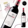 Botella de vino Prado Rey ORIGEN tinto roble con etiqueta personalizada con un nombre y apellidos y una fecha. Ideal para regalos muy personales...