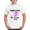 Camiseta unisex blanca de algodón con diseño irónico del billete de 500 euros y el texto “Dónde están los Bin Laden”, camiseta personalizada disponible en varios colores y tallas