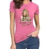 Camiseta rosa para mujer con ilustración de SHAKIRA y la frase motivadora “Las mujeres ya no lloran, las mujeres facturan"