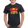 Camiseta negra para hombre con diseño Super Papá estilo Superman personalizada