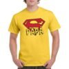 Camiseta amarilla para hombre con diseño Super Papá estilo Superman personalizada
