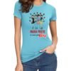 Camiseta de cumpleaños personalizada para grupo de amigas con ilustración fashion, camiseta azul celeste de algodón con nombre y edad personalizados, perfecta para celebrar cumpleaños y despedidas.