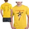 Camiseta amarilla Alejandro Sanz ¿Y Ahora Qué? gira España 2026 frontal y trasera