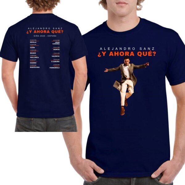 Camiseta azul marino Alejandro Sanz ¿Y Ahora Qué? tour España 2026