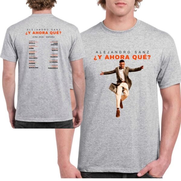 Camiseta gris Alejandro Sanz concierto España 2026