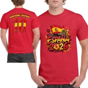 Camiseta España 2026 negra con diseño personalizado fútbol