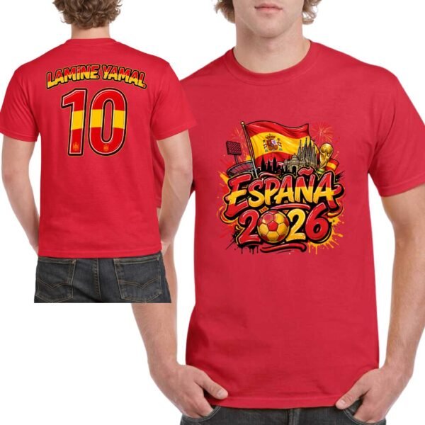 Camiseta España 2026 negra con diseño personalizado fútbol