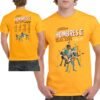 Camiseta Hombres G naranja edición gira 2026 con diseño exclusivo fan art