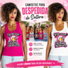 Camisetas para despedida de soltera personalizadas para novia y amigas. Diseños "Yo me caso" y "Ella se casa, todas bebemos", disponibles en varios colores con impresión DTF.