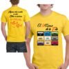 Camiseta El Último de la Fila con discografía completa en casetes retro para unisex, color amarillo.