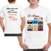 Camiseta El Último de la Fila con discografía completa en casetes retro para unisex, color blanco.