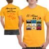Camiseta El Último de la Fila con discografía completa en casetes retro para unisex, color naranja.